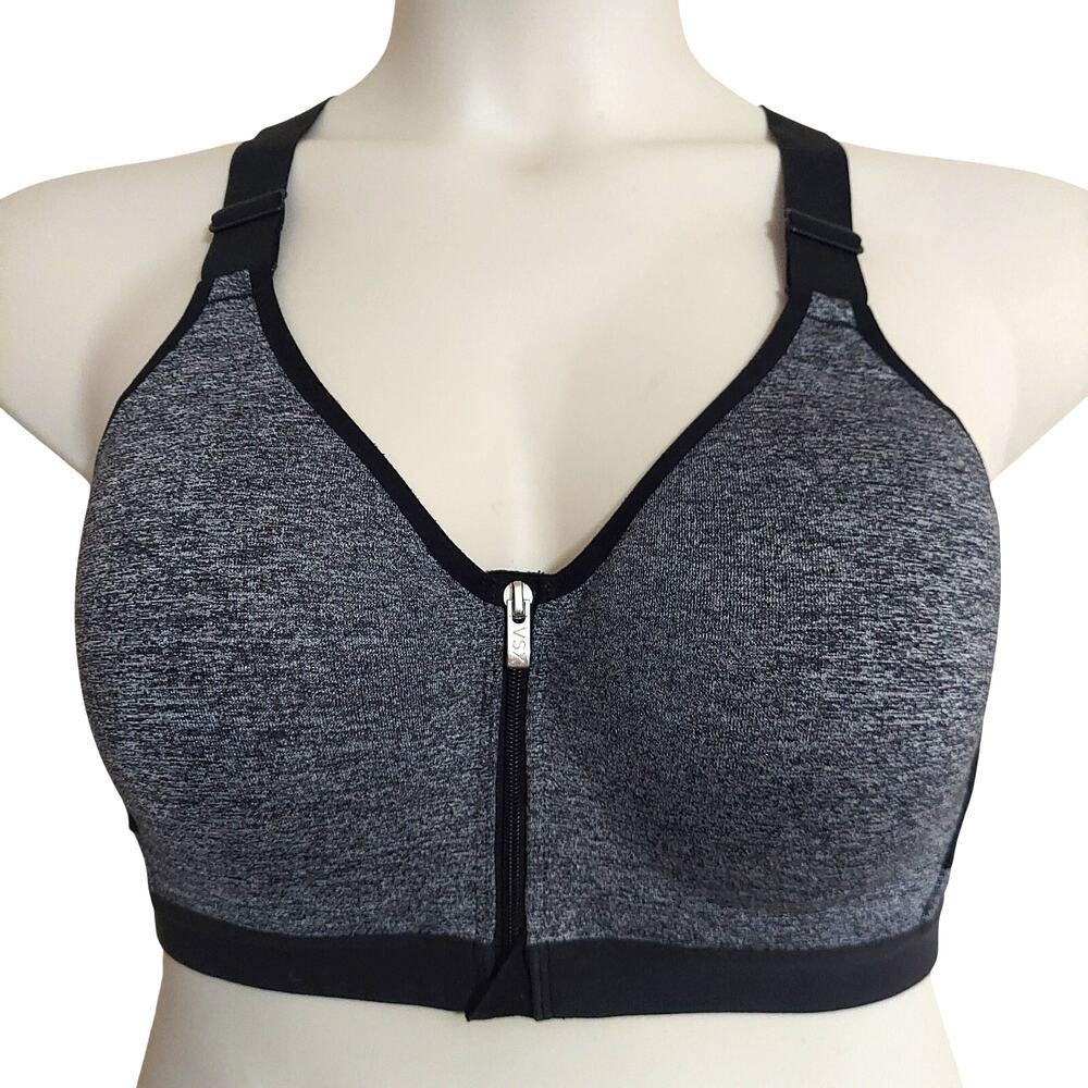 Victoria's Secret Sport Black and Gray Heathered Underwire Sports Bra (38C)